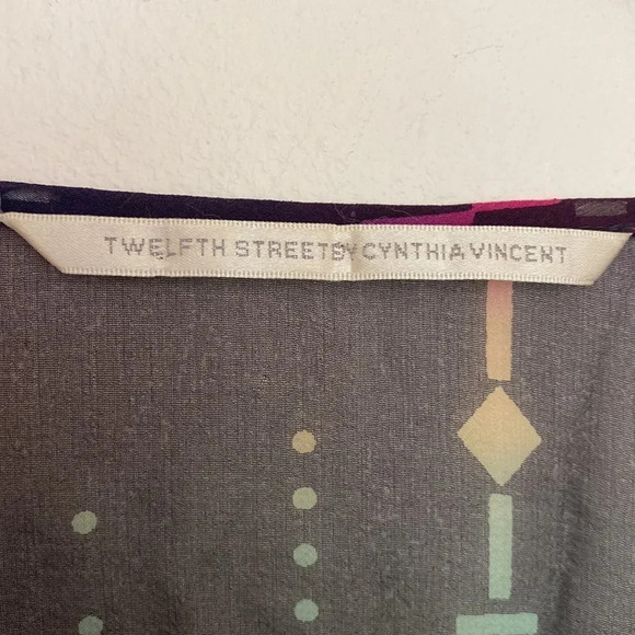 TWELFTH Street by Cynthia Vincent sz M sheer rainbow grey colored swim cover up - Picture 2 of 7